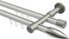  Innenlauf Gardinenstange Aluminium / Metall 20 mm Ø 2-läufig PRESTIGE - Samanto Weiß / Edelstahl-Optik