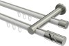 10214212-XX3239 Innenlauf Gardinenstange Aluminium / Metall 20 mm Ø 2-läufig PLATON - Zoena Weiß / Edelstahl-Optik