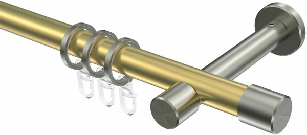 Gardinenstange Messing-Optik / Edelstahl-Optik 20 mm Ø PRESTIGE - Santo 100 cm