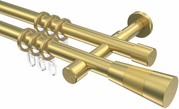 Gardinenstange Messing-Optik 20 mm Ø 2-läufig PRESTIGE - Tanara 100 cm