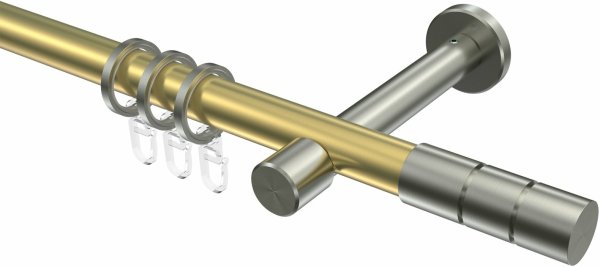 Gardinenstange Messing-Optik / Edelstahl-Optik 20 mm Ø PRESTIGE - Elanto 100 cm