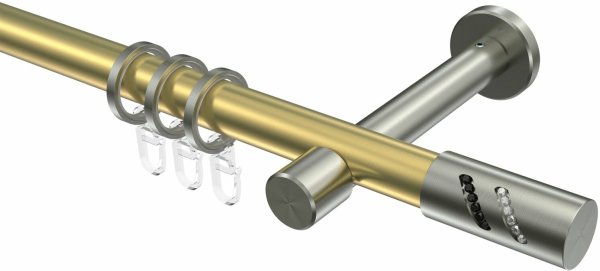 Gardinenstange Messing-Optik / Edelstahl-Optik 20 mm Ø PRESTIGE - Zoena 100 cm