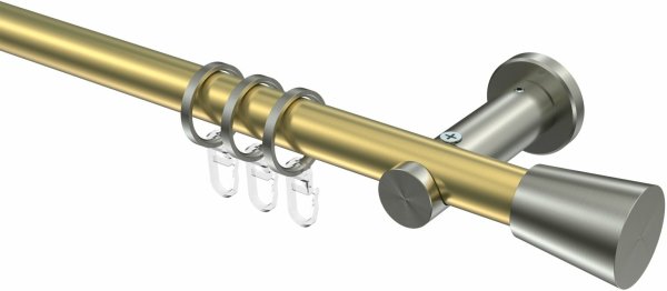 Gardinenstange Messing-Optik / Edelstahl-Optik 20 mm Ø PLATON - Sitra 100 cm