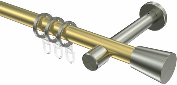 Gardinenstange Messing-Optik / Edelstahl-Optik 20 mm Ø PRESTIGE - Sitra 100 cm