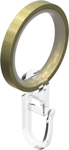 Ringe (Flachringe) mit Einlage Messing-Optik Typ E16 für Gardinenstangen 16 mm Ø 10 Stück