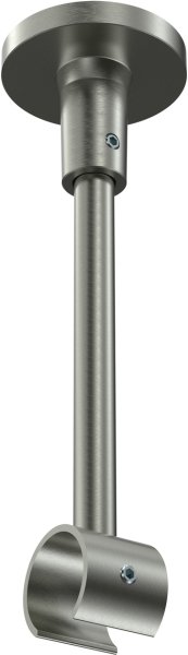 Deckenträger Sonette Edelstahl-Optik 1-läufig 13 cm für Innenlaufstangen 20 mm Ø 