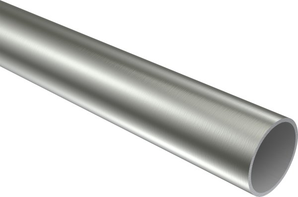 Metallrohr in Edelstahl-Optik für Gardinenstangen 20 mm Ø 100 cm