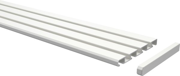 Gardinenschiene Aluminium 3- / 4-läufig SLIMLINE Weiß 100 cm