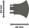 Endstücke Conex (Rundung) Edelstahl-Optik für Innenlaufstangen 14x35 mm (2 Stück) 