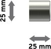 Endstücke Santo (Kappe) Edelstahl-Optik für Gardinenstangen 20 mm Ø (2 Stück) 