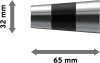 Endstücke Tanara (Konus) Chrom / Schwarz für Gardinenstangen 20 mm Ø (2 Stück) 