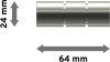 Endstücke Elanto (Rillenzylinder) Edelstahl-Optik für Gardinenstangen 20 mm Ø (2 Stück) 
