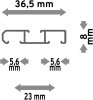 Gardinenschiene Aluminium 1- / 2-läufig SLIMLINE Silbergrau 100 cm