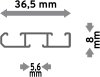 Gardinenschiene Aluminium 1- / 2-läufig SLIMLINE Weiß 100 cm