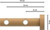 Gardinenstange Edelstahl / Holz Buche lackiert 16 mm Ø 2-läufig ADRIAN - Doman 100 cm