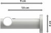 Gardinenstange Metall 20 mm Ø PLATON - Bento Weiß 100 cm