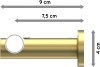 Gardinenstange Messing-Optik 20 mm Ø PLATON - Santo 100 cm