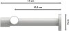Gardinenstange Metall 20 mm Ø PRESTIGE - Santo Silbergrau / Weiß 100 cm