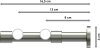 Gardinenstange Metall 20 mm Ø 2-läufig PRESTIGE - Elanto Weiß / Edelstahl-Optik 100 cm