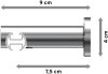 Innenlauf Gardinenstange Aluminium / Metall 20 mm Ø PLATON - Savio Chrom 100 cm