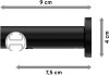 Innenlauf Gardinenstange Aluminium / Metall 20 mm Ø PLATON - Zoena Weiß / Schwarz 100 cm