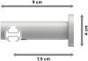 Innenlauf Gardinenstange Aluminium / Metall 20 mm Ø PLATON - Savio Weiß 100 cm