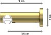 Innenlauf Gardinenstange Edelstahl-Optik / Messing-Optik 20 mm Ø PLATON - Mavell 100 cm