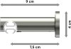 Innenlauf Gardinenstange Aluminium / Metall 20 mm Ø PLATON - Mavell Weiß / Edelstahl-Optik 100 cm