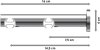 Innenlauf Gardinenstange Aluminium / Metall 20 mm Ø 2-läufig PLATON - Sitra Chrom 100 cm