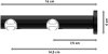 Innenlauf Gardinenstange Aluminium / Metall 20 mm Ø 2-läufig PLATON - Zoena Schwarz 100 cm