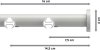 Innenlauf Gardinenstange Aluminium / Metall 20 mm Ø 2-läufig PLATON - Tanara Weiß 100 cm