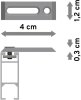 Innenlauf Gardinenstange Deckenmontage Aluminium / Metall eckig 14x35 mm SMARTLINE (Universal) - Paxo Weiß / Chrom 100 cm