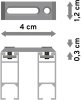 Innenlauf Gardinenstange Deckenmontage Aluminium / Metall eckig 14x35 mm 2-läufig SMARTLINE (Universal) - Lox Edelstahl-Optik / Chrom 100 cm