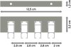 Innenlauf Gardinenstange Deckenmontage Edelstahl-Optik eckig 14x35 mm 4-läufig SMARTLINE - Paxo 100 cm