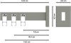 Innenlauf Gardinenstange Aluminium / Metall eckig 14x35 mm 3-läufig SMARTLINE - Paxo Weiß / Edelstahl-Optik (WA lang) 100 cm