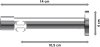 Innenlauf Gardinenstange Aluminium / Metall 20 mm Ø PRESTIGE - Santo Weiß / Chrom 100 cm