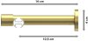 Innenlauf Gardinenstange Messing-Optik 20 mm Ø PRESTIGE - Verano 100 cm