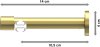 Innenlauf Gardinenstange Edelstahl-Optik / Messing-Optik 20 mm Ø PRESTIGE - Elanto 100 cm