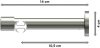 Innenlauf Gardinenstange Edelstahl-Optik 20 mm Ø PRESTIGE - Zoena 100 cm