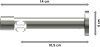 Innenlauf Gardinenstange Aluminium / Metall 20 mm Ø PRESTIGE - Mavell Weiß / Edelstahl-Optik 100 cm