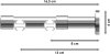 Innenlauf Gardinenstange Aluminium / Metall 20 mm Ø 2-läufig PRESTIGE - Sitra Chrom 100 cm