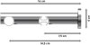 Rundrohr-Innenlauf Gardinenstange Aluminium / Metall 20 mm Ø 2-läufig PLATON - Sitra Schwarz / Chrom 100 cm