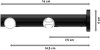 Rundrohr-Innenlauf Gardinenstange Aluminium / Metall 20 mm Ø 2-läufig PLATON - Savio Weiß / Schwarz 100 cm