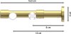 Rundrohr-Innenlauf Gardinenstange Messing-Optik 20 mm Ø 2-läufig PRESTIGE - Verano 100 cm