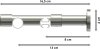 Rundrohr-Innenlauf Gardinenstange Edelstahl-Optik 20 mm Ø 2-läufig PRESTIGE - Tanara 100 cm