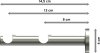 Träger Medium Edelstahl 2-läufig 8 und 13 cm für Gardinenstangen 16 mm Ø 