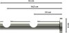Träger Platon Edelstahl-Optik 2-läufig 7,5 und 14,5 cm für Gardinenstangen 20 mm Ø 