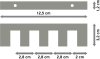 Deckenträger Smartline Edelstahl-Optik 4-läufig 1 cm für Innenlaufstangen 14x35 mm 
