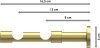 Träger Prestige Messing-Optik 2-läufig 8 und 13 cm für Gardinenstangen 20 mm Ø 