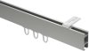 Innenlauf Gardinenstange Deckenmontage Aluminium / Metall eckig 14x35 mm SMARTLINE (Universal) - Lox Edelstahl-Optik / Chrom 100 cm